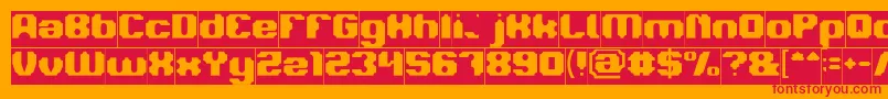 LOGOTYPE Inverse-Schriftart – Rote Schriften auf orangefarbenem Hintergrund