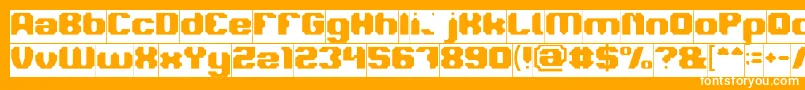 LOGOTYPE Inverse-Schriftart – Weiße Schriften auf orangefarbenem Hintergrund