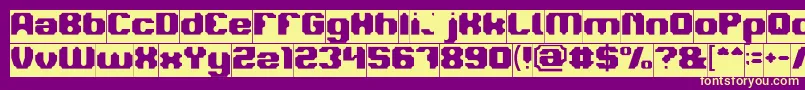 フォントLOGOTYPE Inverse – 紫の背景に黄色のフォント