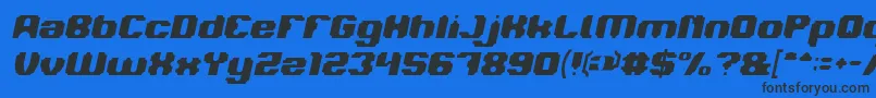 LOGOTYPE Italic-Schriftart – Schwarze Schriften auf blauem Hintergrund
