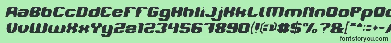 Czcionka LOGOTYPE Italic – czarne czcionki na zielonym tle