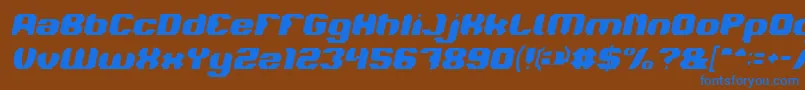 LOGOTYPE Italic-fontti – siniset fontit ruskealla taustalla
