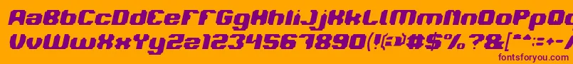 LOGOTYPE Italic-Schriftart – Violette Schriften auf orangefarbenem Hintergrund