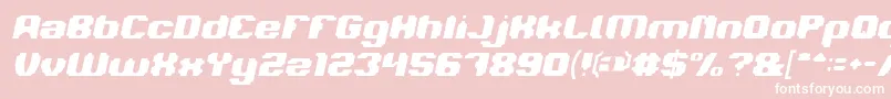 Czcionka LOGOTYPE Italic – białe czcionki na różowym tle