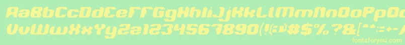 Czcionka LOGOTYPE Italic – żółte czcionki na zielonym tle