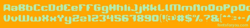 LOGOTYPE Light-Schriftart – Grüne Schriften auf orangefarbenem Hintergrund