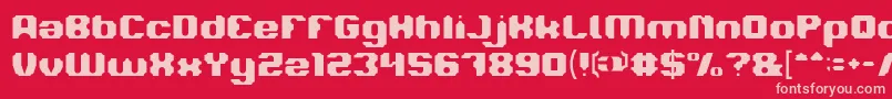 フォントLOGOTYPE Light – 赤い背景にピンクのフォント