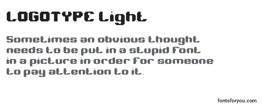 LOGOTYPE Light -fontin tarkastelu