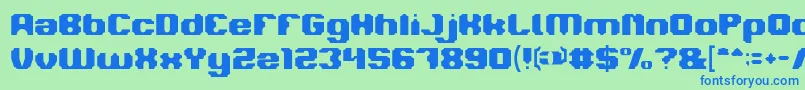 Fonte LOGOTYPE – fontes azuis em um fundo verde