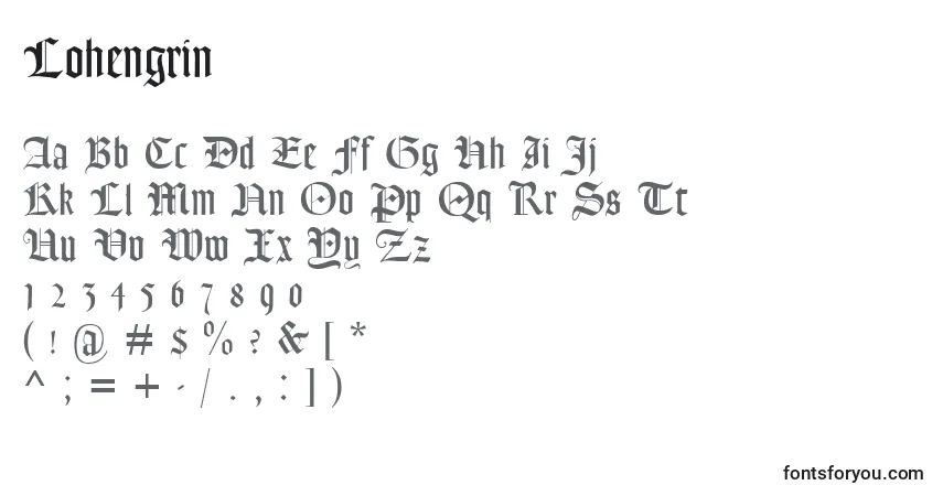 Lohengrin (132829)-fontti – aakkoset, numerot, erikoismerkit