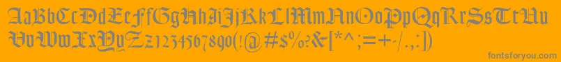 Lohengrin Font – Gray Fonts on Orange Background