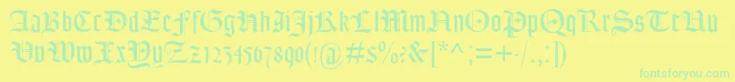 フォントLohengrin – 黄色い背景に緑の文字