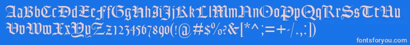 フォントLohengrin – ピンクの文字、青い背景