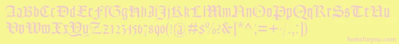 Lohengrin Font – Pink Fonts on Yellow Background