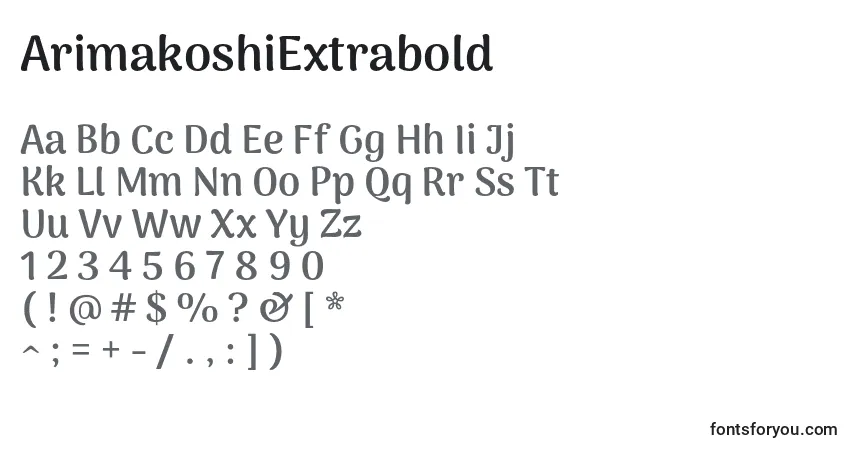 Schriftart ArimakoshiExtrabold – Alphabet, Zahlen, spezielle Symbole