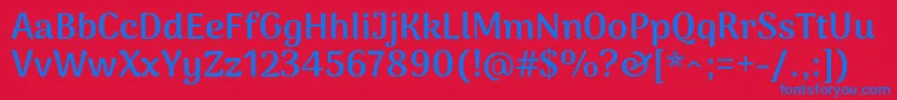 フォントArimakoshiExtrabold – 赤い背景に青い文字