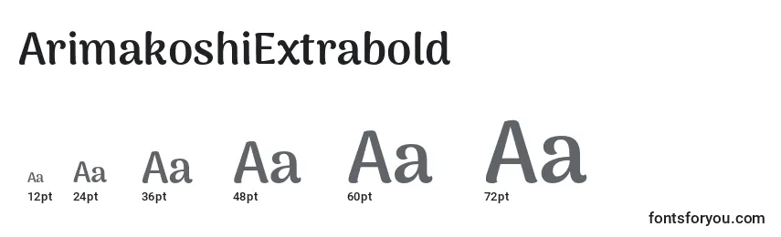 Tamanhos de fonte ArimakoshiExtrabold