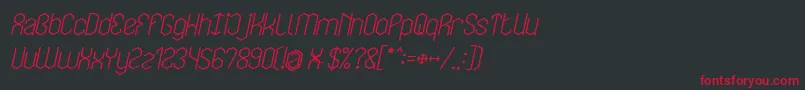 フォントLOIS CESARANO Bold Italic – 黒い背景に赤い文字
