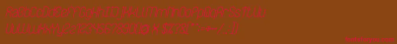 Fonte LOIS CESARANO Bold Italic – fontes vermelhas em um fundo marrom