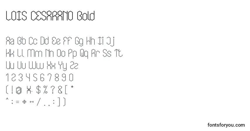 Шрифт LOIS CESARANO Bold – алфавит, цифры, специальные символы
