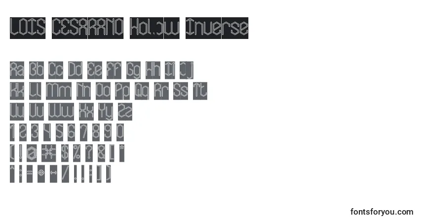 Шрифт LOIS CESARANO Hollow Inverse – алфавит, цифры, специальные символы