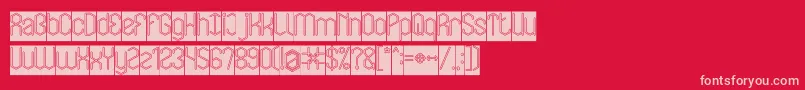 LOIS CESARANO Hollow Inverse Font – Pink Fonts on Red Background