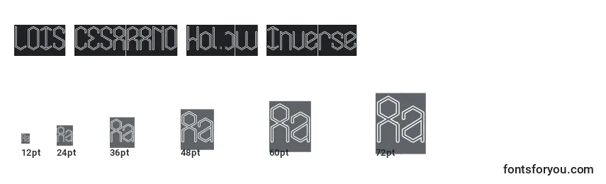 LOIS CESARANO Hollow Inverse Font Sizes
