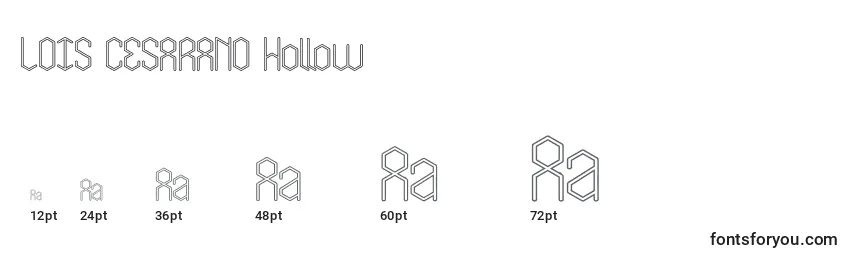 Tamaños de fuente LOIS CESARANO Hollow