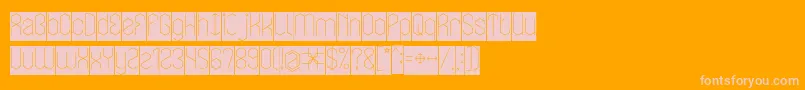 フォントLOIS CESARANO Inverse – オレンジの背景にピンクのフォント