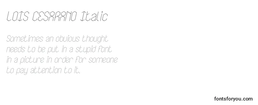 LOIS CESARANO Italic フォントのレビュー