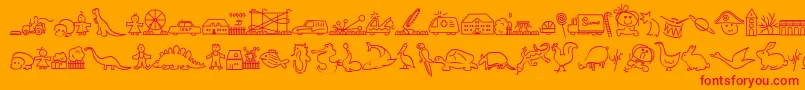LOKIDL   Font – Red Fonts on Orange Background