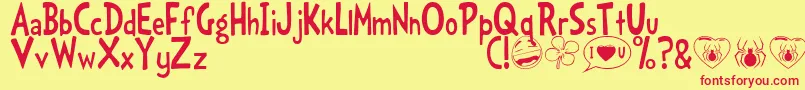 LOL Font – Red Fonts on Yellow Background