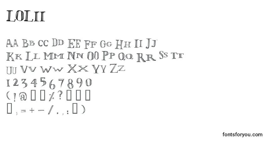 A fonte LOLII    (132843) – alfabeto, números, caracteres especiais