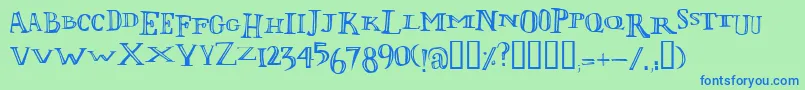 LOLII    Font – Blue Fonts on Green Background