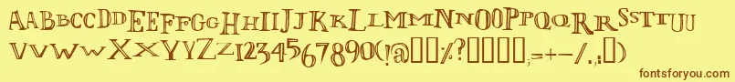 LOLII    Font – Brown Fonts on Yellow Background