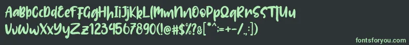 Lolitta-fontti – vihreät fontit mustalla taustalla