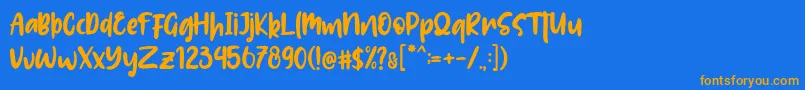 Lolitta Font – Orange Fonts on Blue Background