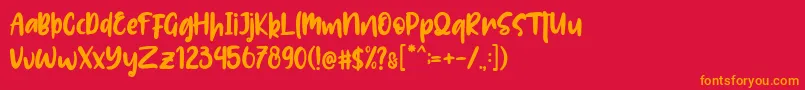 Lolitta Font – Orange Fonts on Red Background