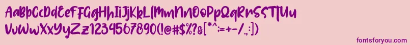 Lolitta-fontti – violetit fontit vaaleanpunaisella taustalla