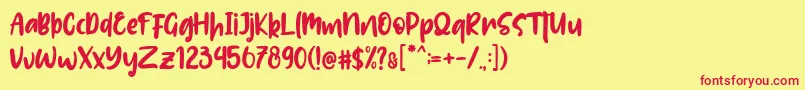 Lolitta Font – Red Fonts on Yellow Background