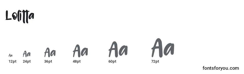 Lolitta Font Sizes