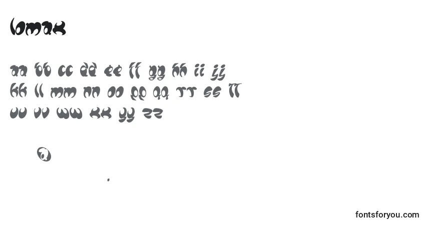 Schriftart Lomax (132846) – Alphabet, Zahlen, spezielle Symbole