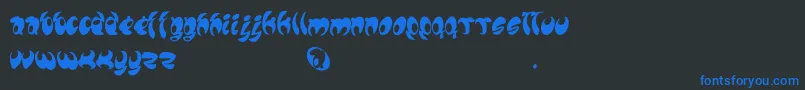Lomax-Schriftart – Blaue Schriften auf schwarzem Hintergrund