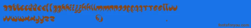 Lomax-Schriftart – Braune Schriften auf blauem Hintergrund