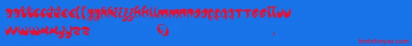 Lomax Font – Red Fonts on Blue Background