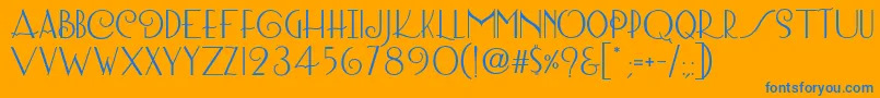 Lombard Bold Font – Blue Fonts on Orange Background