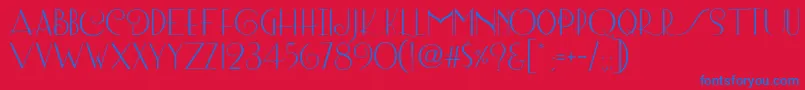 Lombard Regular Font – Blue Fonts on Red Background