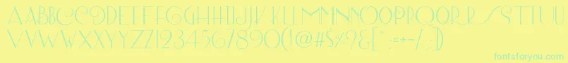 Fonte Lombard Regular – fontes verdes em um fundo amarelo