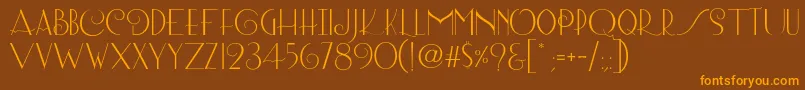 Fonte Lombard Regular – fontes laranjas em um fundo marrom