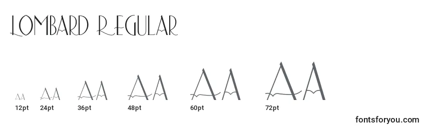 Размеры шрифта Lombard Regular
